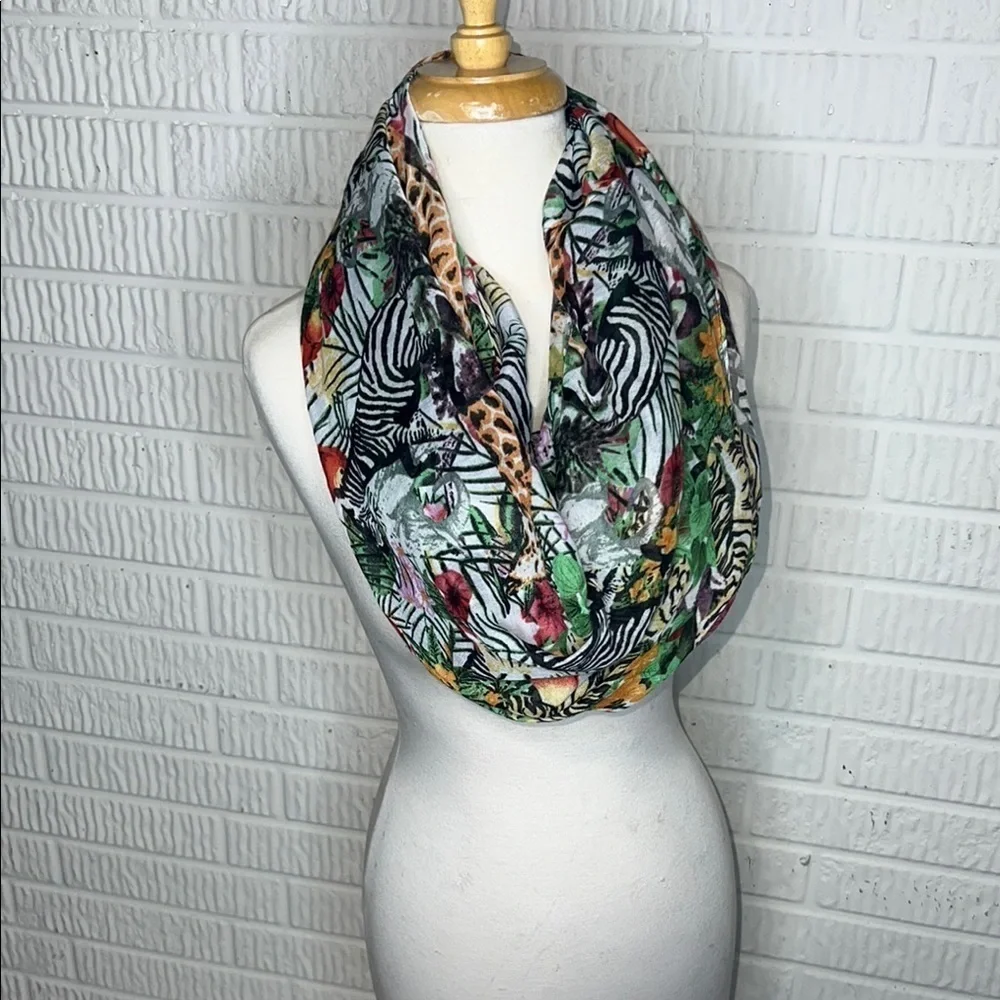 Michela Unionsquare Multicolor Animal Print Infinity Scarf